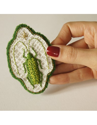 Green Longhorn Beetle Patch Sew-On 50% de réduction en Octobre 2024