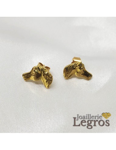 Boucles d'oreilles Tête De Cheval Arabe Or jaune 18 carats à prix réduit toute l'année