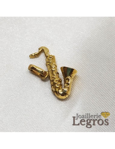 Pendentif Saxophone 3D en Or Jaune 18 carats votre