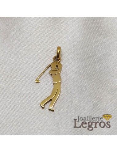 Pendentif Golfeur joueur de golf en or jaune 18 carats Economisez 