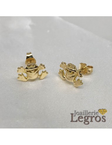 Boucles d'oreilles enfant Grenouilles Or jaune 18 carats les muscles