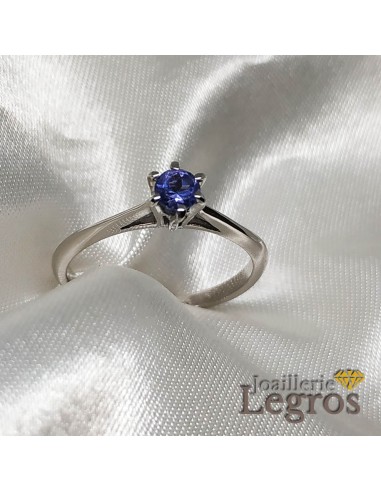 Bague de fiançailles solitaire tanzanite or 18 carats les muscles