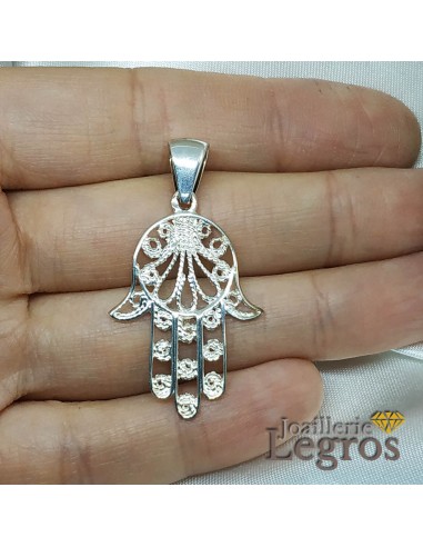 Pendentif main de fatma en argent 925 Grand Modèle Pour