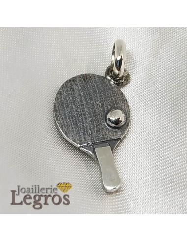 Pendentif tennis de table raquette de ping pong en argent 925 Venez acheter