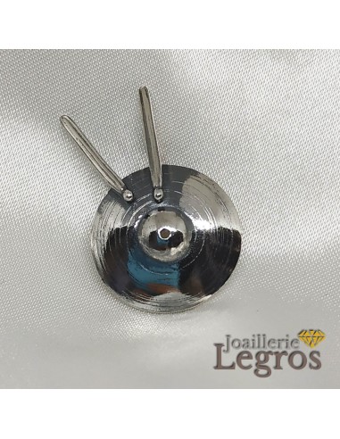 Pendentif Cymbale et baguettes Batterie Percussion en argent 925 brillant des détails fins