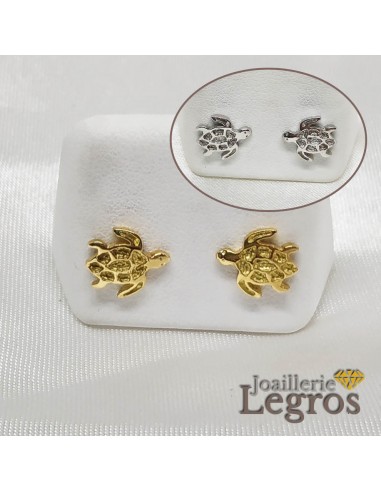 Boucles d'oreilles enfant Tortue Or jaune ou Or Blanc 18 carats acheter en ligne