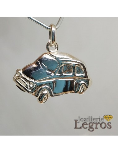 Pendentif Voiture Fiat 500 en argent 925 destockage