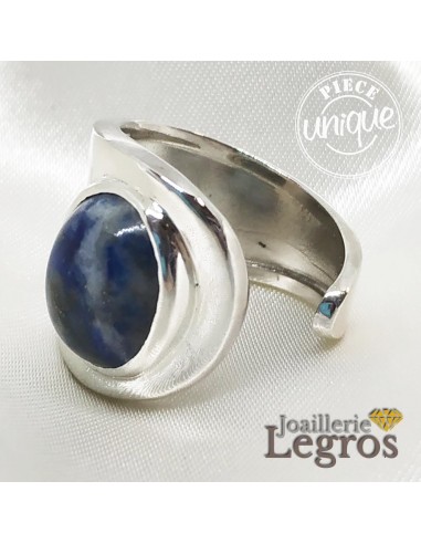 Bague Lapis Lazuli ouverte en argent 925 Pour