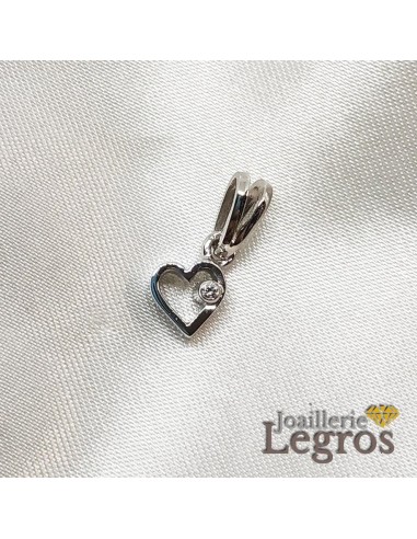 Pendentif coeur diamant en Or blanc 18 carats livraison et retour toujours gratuits