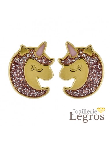 Boucles d'oreilles enfant Licorne or jaune 18 carats Jusqu'à 80% De Réduction