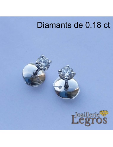 Boucles d'oreilles puce en or blanc 18 carats avec diamants Voir les baskets