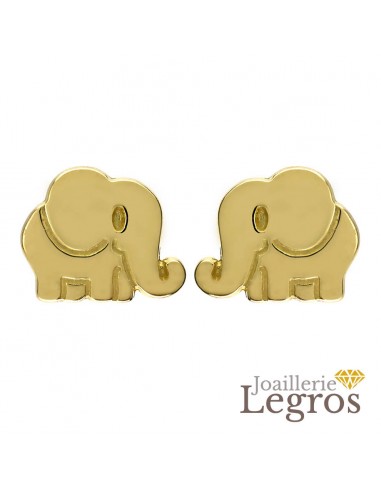 Boucles d'oreilles enfant Elephant Or jaune 18 carats outlet