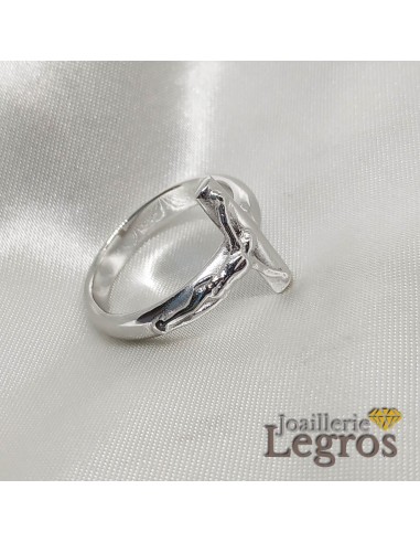 Bague Croix du Christ en or blanc 18 carats des créatures d'habitude