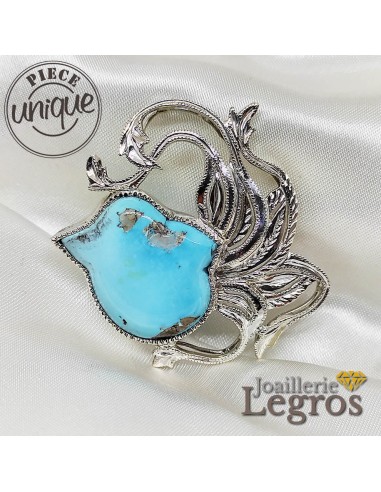 Pendentif turquoise des USA "Bébé Paon" en argent 925 À commander