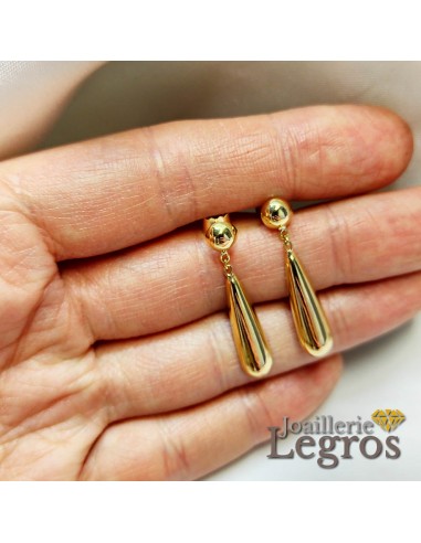 Boucles d'oreilles pendantes gouttes en or jaune ou gris 18 carats 50-70% off 