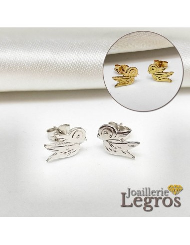 Boucles d'oreilles enfant Oiseaux Or jaune OU Or gris 18 carats Comment ça marche