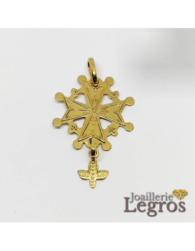 Pendentif croix Huguenote croix protestante or jaune 18 carats meilleur choix