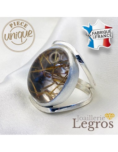 Bague argent 925 Quartz Rutilé Cabochon commande en ligne