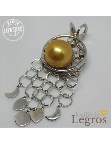 Pendentif attrape rêves Or Gris Phases de Lune Perle Gold Les magasins à Paris et en Île-de-France