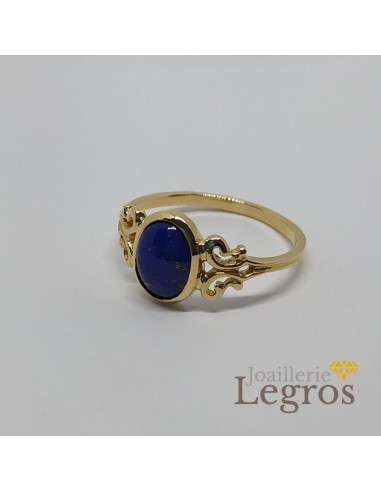 Bague or Jaune et sa pierre Lapis Lazuli vente chaude votre 