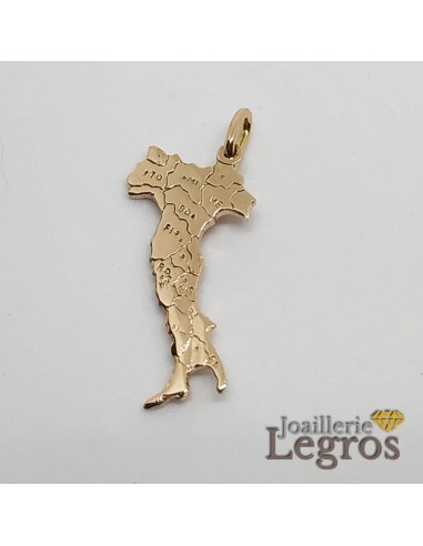 Pendentif Italie en Or avec ses régions Or 18 carats est présent 