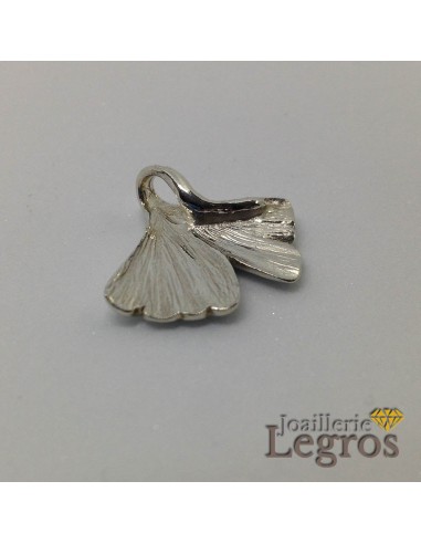 Pendentif Feuille de Ginkgo Biloba en Argent 925 - Symbole de Vie et Renouveau français