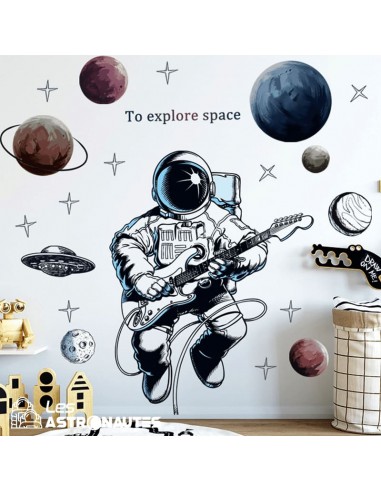 Stickers Muraux Astronaute Guitariste plus qu'un jeu 