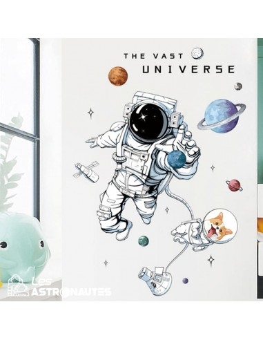 Stickers Muraux Astronaute et Chienstronaute la livraison gratuite