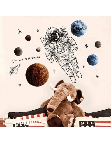 Stickers Muraux Astronaute Style Croquis la chaussure