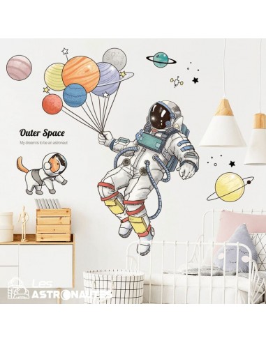 Stickers Muraux Astronaute et Ballons Planètes Profitez des Offres !