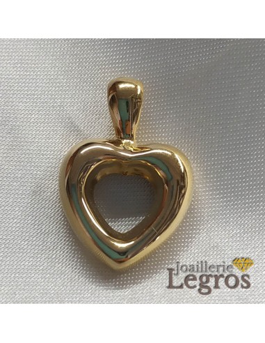 Pendentif contour de coeur demi volume en or jaune 18 carats Vous souhaitez 