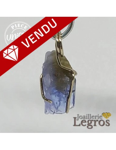 Pendentif tanzanite brute en or blanc 18 carats JUSQU'A -70%! 