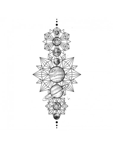 Tatouage Éphémère Espace Solaire en stock