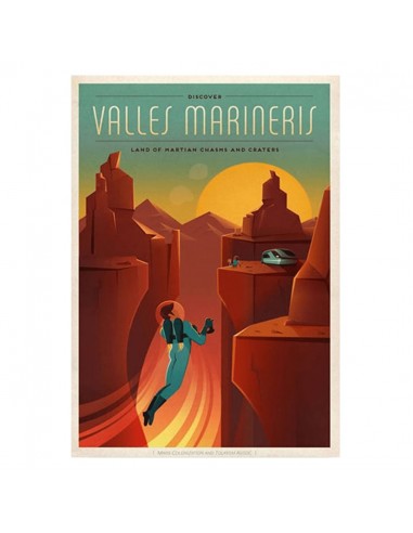 Poster Vintage Valles Marineris de technologie