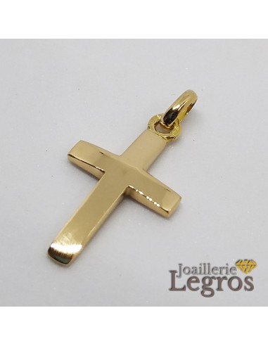 Pendentif croix demi bombée or jaune 18 carats JUSQU'A -70%! 