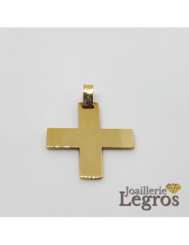 Pendentif croix grecque or jaune 18 carats pas cher