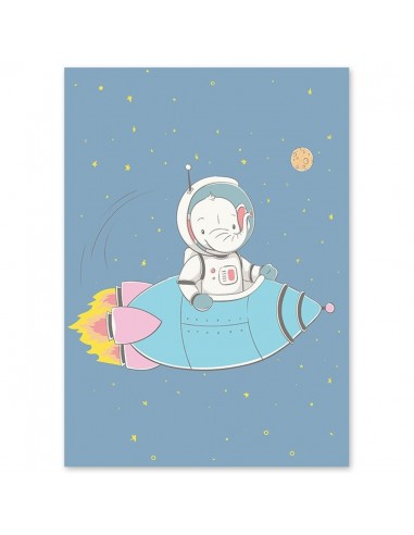 Poster Enfant Éléphant Astronaute de France