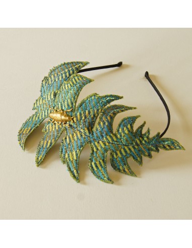 Fiber Art Fern Headband in Silk Botanical Accessory de technologie