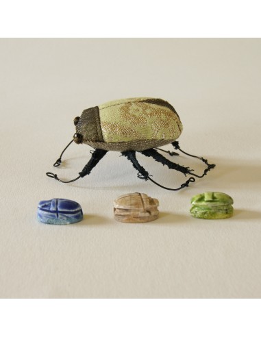 Magical Scarab Beetle soft sculpture vintage fabrics Paris Déstockage Promo