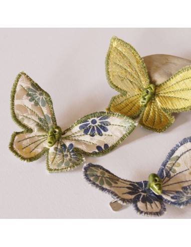 Set of Three Butterfly Hair Clips silk and cotton Comment ça marche