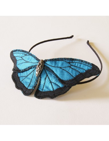 Headband Blue Morpho Butterfly Silk Botanical Hairband les ctes