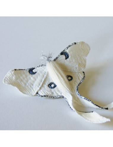 White Luna Moth Brooch Created in Collaboration with Nuit Clothing Atelier pas chere