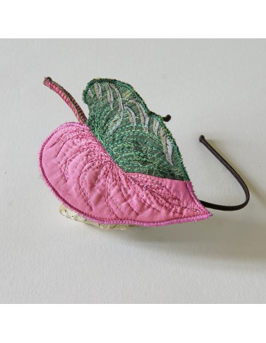 Pink Princess Philodendron Headband, Botanical Fascinator livraison gratuite